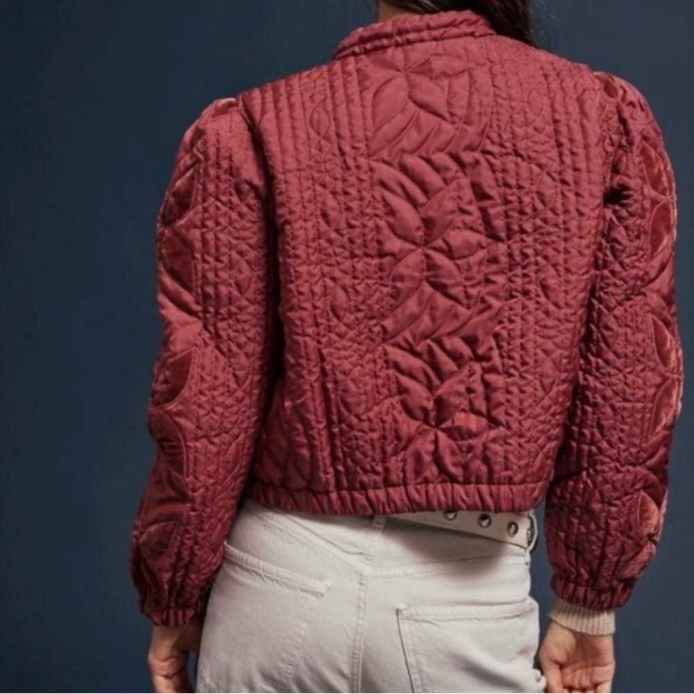 Free People- Quinn Quilted Jacket in Marsala Small - Picture 3 of 10